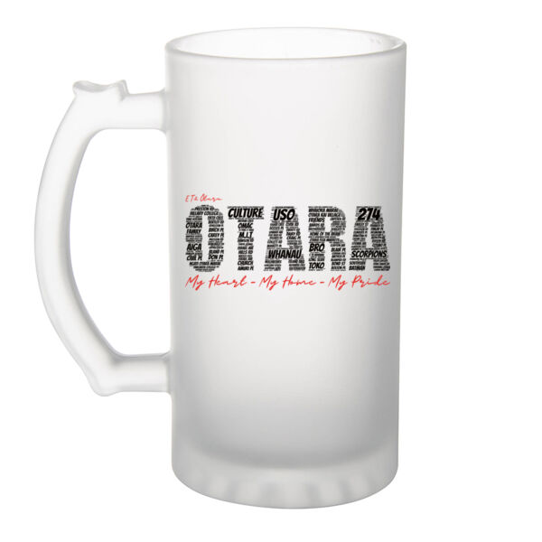 E Tū Ōtara - Frosted Glass Beer Mug Thumbnail