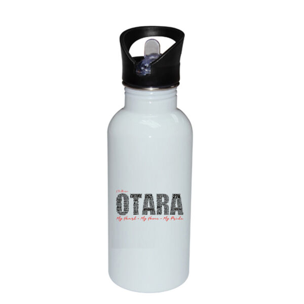 E Tū Ōtara - Stainless Bottle with Straw Top Thumbnail