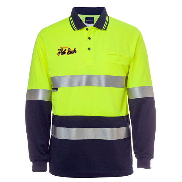 Flat Bush Collection  - Hi Vis Longsleeve (D+N) Cotton Back Polo Thumbnail