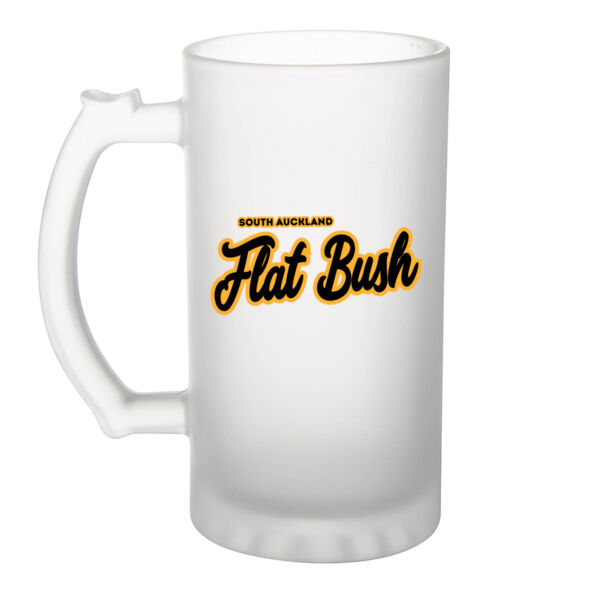 Flat Bush Collection  - Frosted Glass Beer Mug Thumbnail