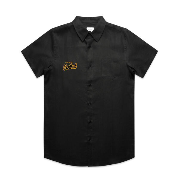 Central, AKL Collection - Men's Linen Short Sleeve Shirt Thumbnail