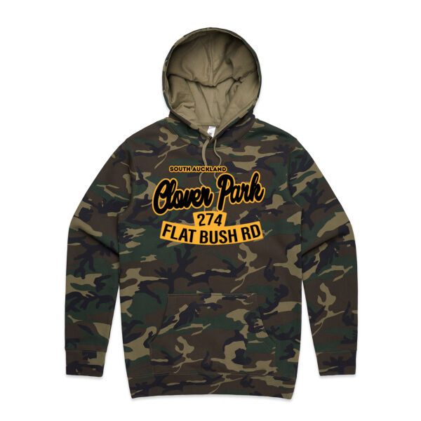 Flat Bush Rd, Clover Park, Akl - Mens Stencil Camo Hood Thumbnail