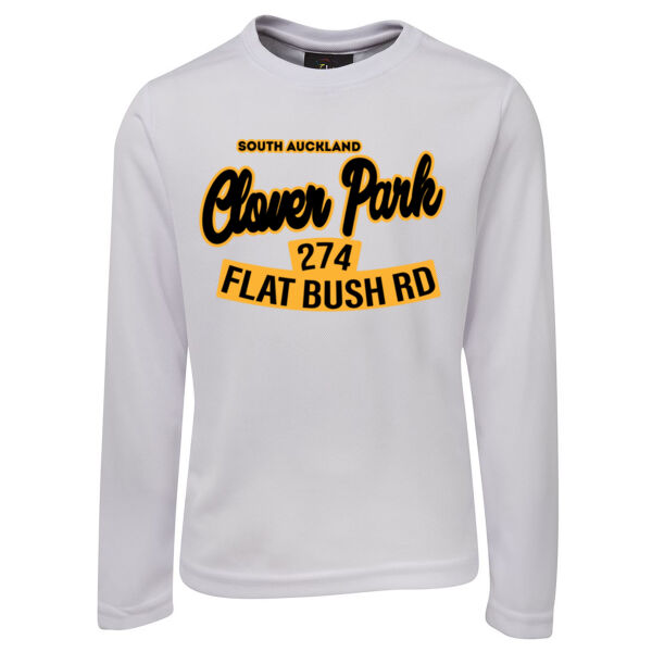 Flat Bush Rd, Clover Park, Akl - Long Sleeve Poly Tee Thumbnail