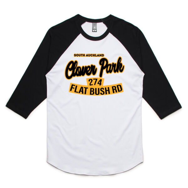 Flat Bush Rd, Clover Park, Akl - Mens Raglan Tee Thumbnail