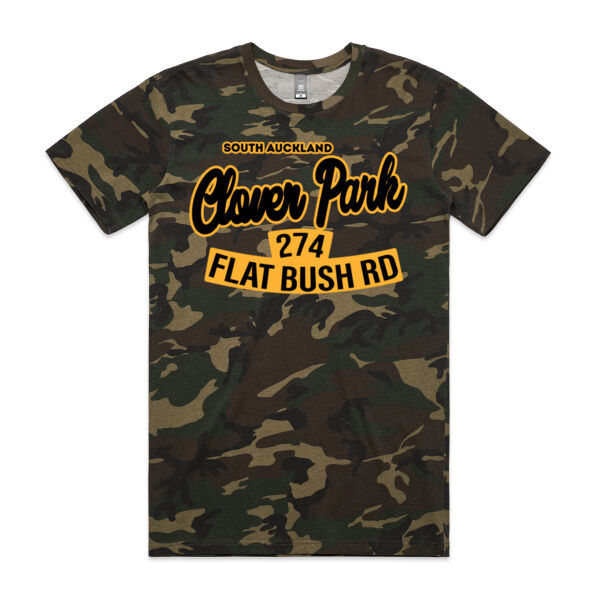 Flat Bush Rd, Clover Park, Akl - Mens Staple Camo Tee Thumbnail