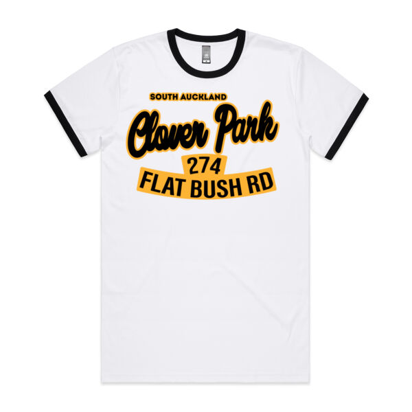 Flat Bush Rd, Clover Park, Akl - Mens Ringer Tee Thumbnail