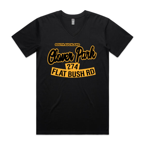 Flat Bush Rd, Clover Park, Akl - Mens Staple V Neck Tee Thumbnail