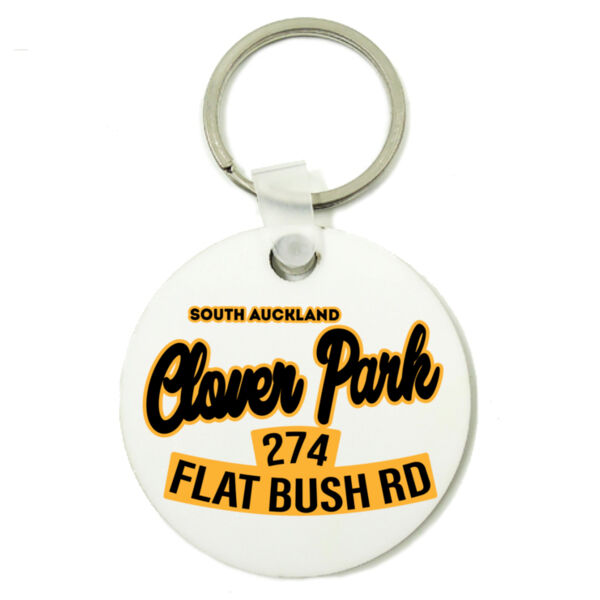 Flat Bush Rd, Clover Park, Akl - Round Key Ring Thumbnail